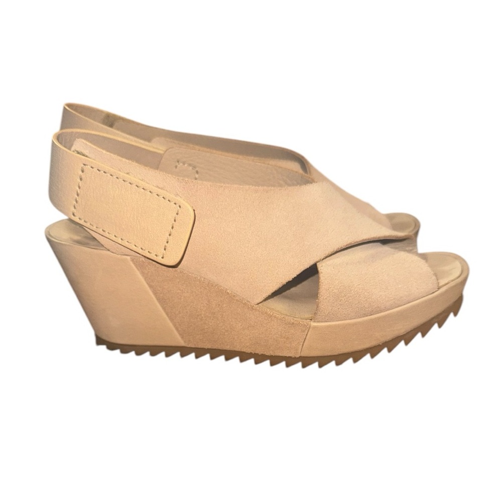 Pedro Garcia ‘federica’ Criss-Cross Suede Wedge in Tan Size 35 (US 5) EUC